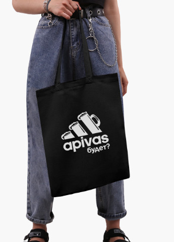 Еко сумка шоппер черная Апивас (Apivas) (9227-1986-BK) MobiPrint (236391102)