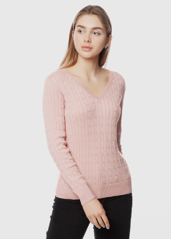 Рожевий демісезонний светр жіночий Arber V-neck WK2 WTR97