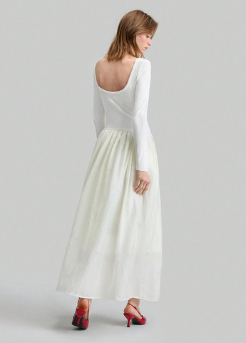 Білий святковий, кежуал сукня кльош, з відкритою спиною SHEIN однотонна