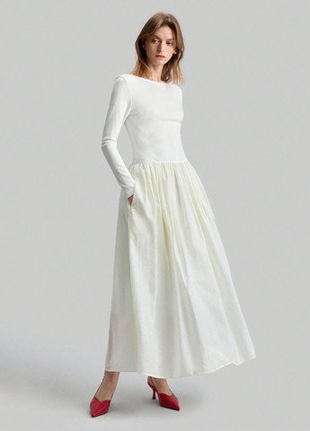 Білий святковий, кежуал сукня кльош, з відкритою спиною SHEIN однотонна