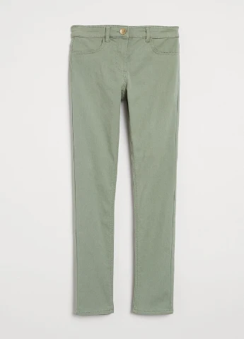 Хаки кэжуал демисезонные брюки H&M