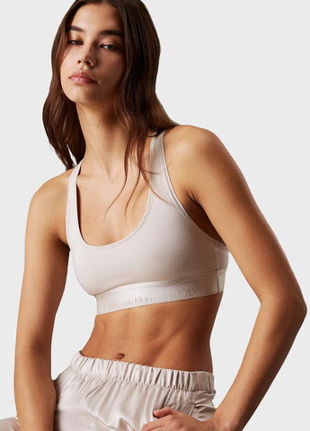 Светло-бежевый топ бюстгальтер Calvin Klein без косточек хлопок