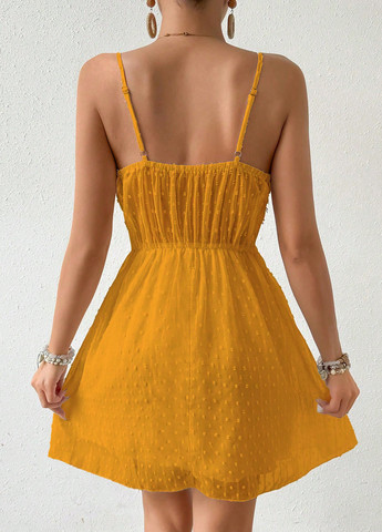 Жовтий кежуал сукня сукня-комбінація SHEIN однотонна