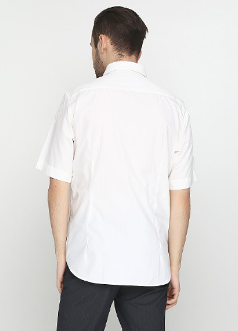 Белая кэжуал рубашка однотонная Romano Botta с коротким рукавом