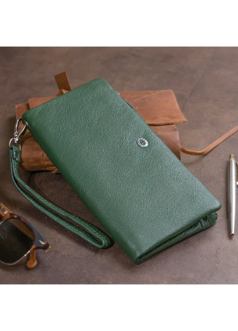 Жіночий шкіряний гаманець-клатч 20,8х10х2 см st leather (252130849)