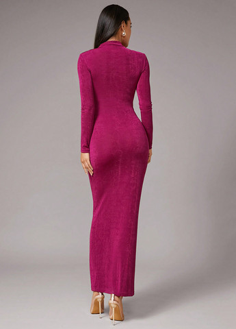 Фуксиновое (цвета Фуксия) вечернее платье силуэтная, платье-водолазка SHEIN однотонное