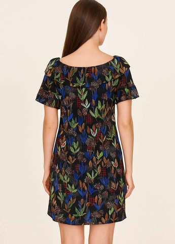 Чорна кежуал сукня а-силует Sassofono з абстрактним візерунком