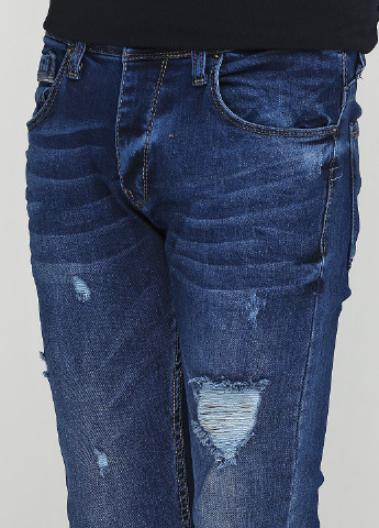 Темно-синие демисезонные зауженные джинсы Dsquared