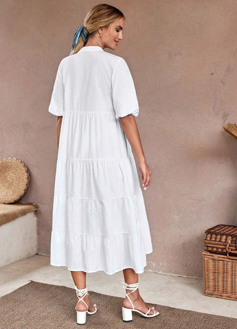 Білий кежуал сукня а-силует SHEIN однотонна