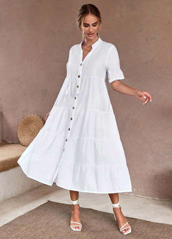 Білий кежуал сукня а-силует SHEIN однотонна