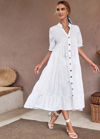 Білий кежуал сукня а-силует SHEIN однотонна