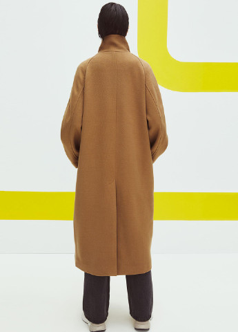 Темно-бежеве демісезонне Пальто удлинене однобортне H&M