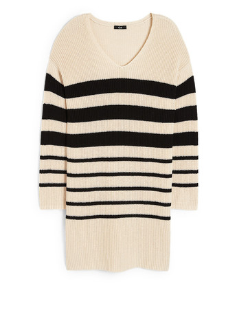 Бежева кежуал сукня сукня светр C&A в смужку