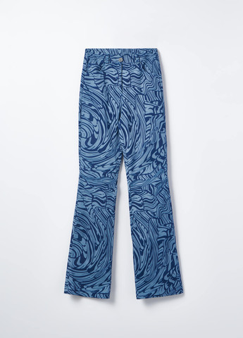 Синие кэжуал демисезонные клеш брюки Mohito