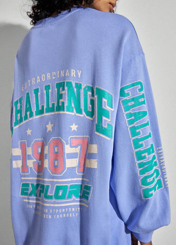 Волошкова кежуал плаття сукня-світшот, оверсайз SHEIN з написами