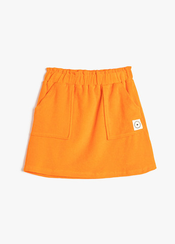 Светло-оранжевая кэжуал однотонная юбка KOTON а-силуэта (трапеция)