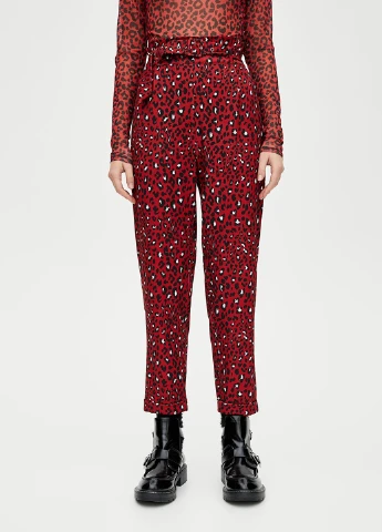 Штани демісезон,червоний в візерунки, Pull & Bear (243389758)