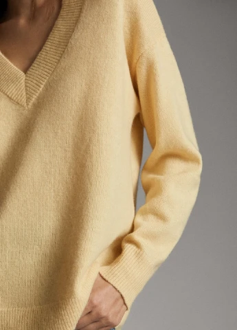 Жовтий демісезонний пуловер пуловер Massimo Dutti