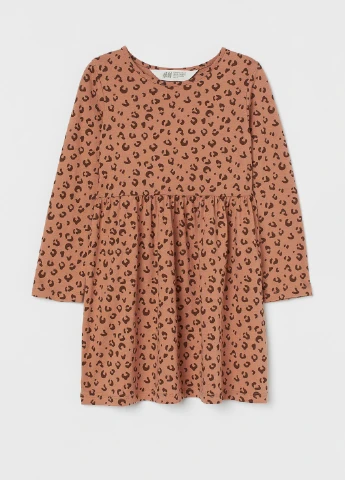 Бежева сукня демісезон,бежевий в візерунки, H&M (254733182)