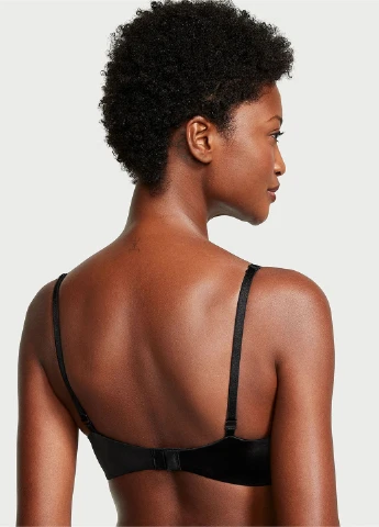 Чорний балконет бюстгальтер Victoria's Secret з кісточками поліамід