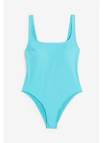 Блакитний літній купальник суцільний H&M