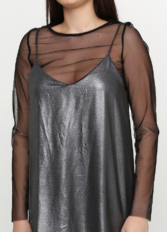 Темно-серое кэжуал платье Pull & Bear меланжевое