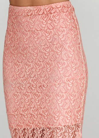 Персиковая кэжуал однотонная юбка Milla карандаш