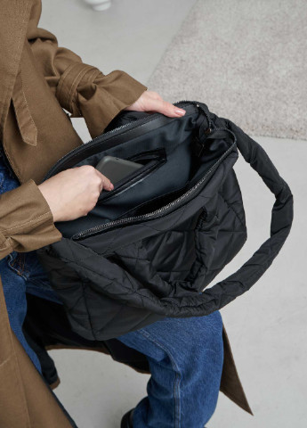 Сумка жіноча крос боді нейлонова стьобана (wel-67514) Чорна WeLassie (253982486)