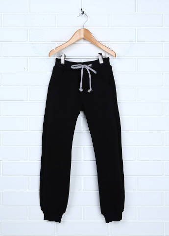 Черные домашние демисезонные прямые брюки Kids Couture