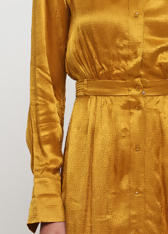 Золотий кежуал плаття, сукня сорочка Care Label однотонна