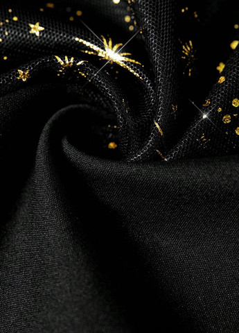 Комбінезон SHEIN комбінезон-брюки зірки чорний вечірній поліестер