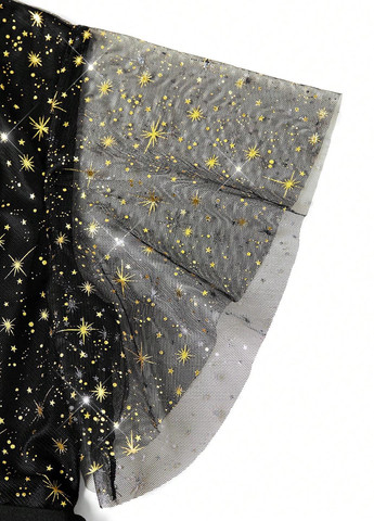 Комбінезон SHEIN комбінезон-брюки зірки чорний вечірній поліестер