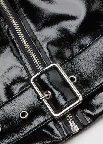 Черная демисезонная куртка косуха H&M