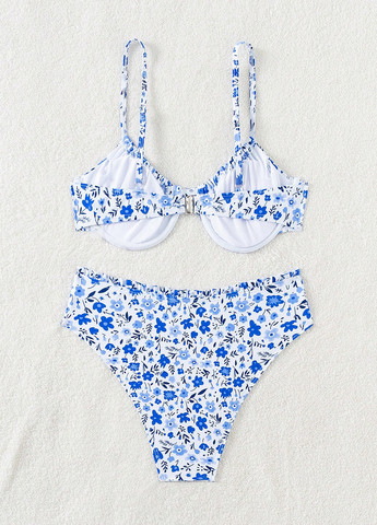 Комбинированный летний купальник (лиф, трусики) балконет, раздельный SHEIN