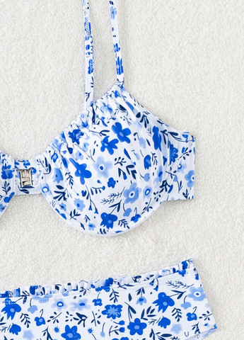 Комбинированный летний купальник (лиф, трусики) балконет, раздельный SHEIN