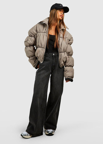 Сіро-бежева демісезонна куртка Boohoo