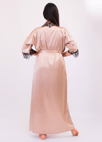 Світло-бежевий демісезонний комплект (халат, пеньюар) Ghazel
