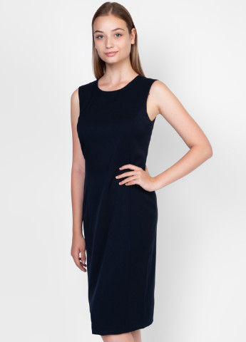 Темно-синее деловое платье футляр Arber Woman однотонное