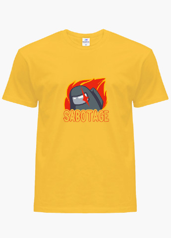 Желтая демисезонная футболка детская амонг ас (sabotage among us)(9224-2426) MobiPrint