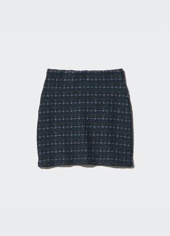 Синяя кэжуал в полоску юбка Uniqlo а-силуэта (трапеция)