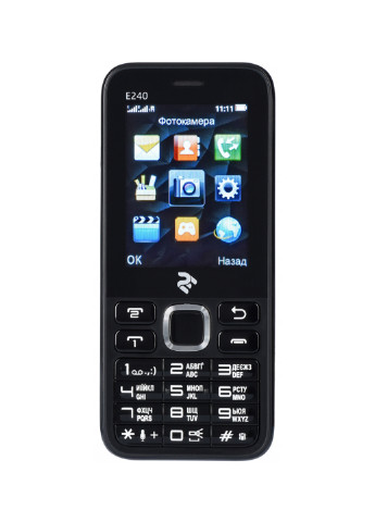 Мобильный телефон (708744071217) 2E 2E E240 DualSim Black White чёрно-белого