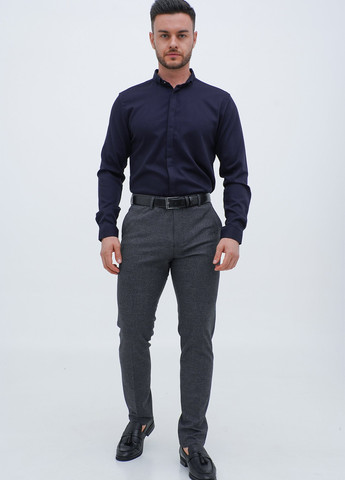 Темно-синяя джинсовая рубашка однотонная Trend Collection