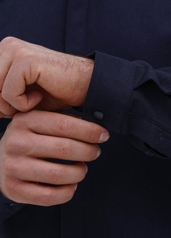 Темно-синяя джинсовая рубашка однотонная Trend Collection