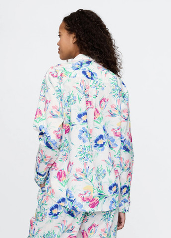 Белая домашний рубашка с цветами Gap