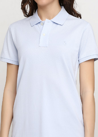 Бледно-голубой женская футболка-поло Ralph Lauren однотонная