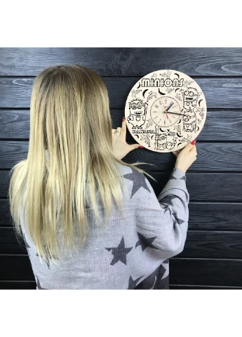 Дизайнерський настінний годинник «Кумедні міньйони» 7Arts (253566934)