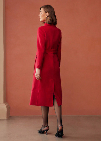 Яскраво-червоне зимнє Пальто двобортне SHEIN