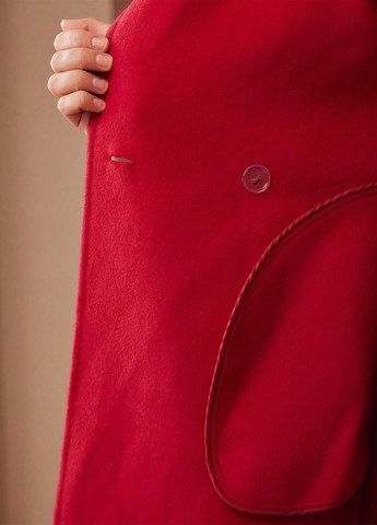 Яскраво-червоне зимнє Пальто двобортне SHEIN