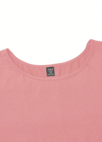 Розовое кэжуал платье а-силуэт SHEIN с новогодним принтом