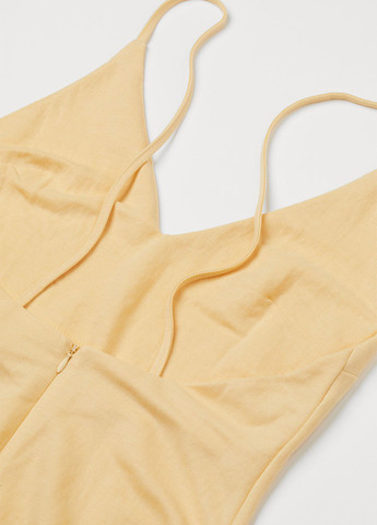 Желтое кэжуал платье H&M однотонное